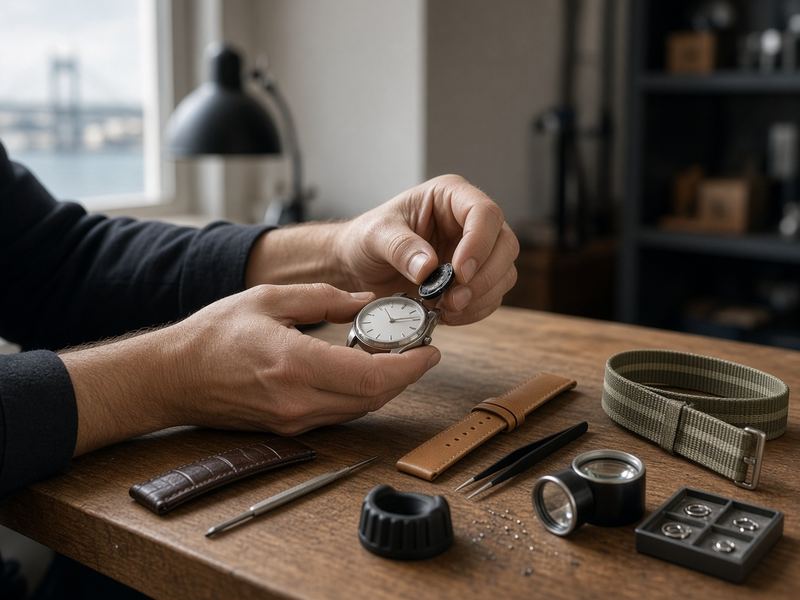 Strap fitting at Subodshing Studio